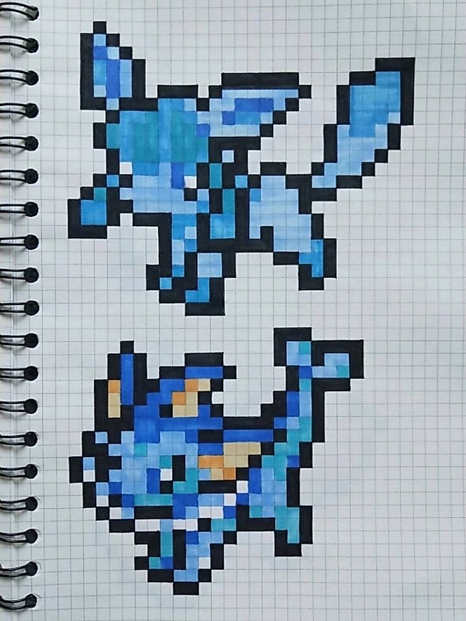 像素画《精灵宝可梦》冰水伊布     b5网格本