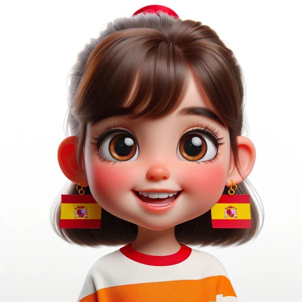 一组可爱的西班牙女孩头像