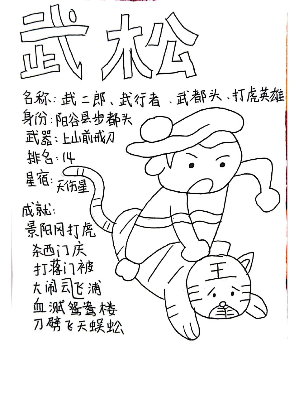 语文综合性作业——《水浒传》人物卡片制作 提供思路,创意无限!