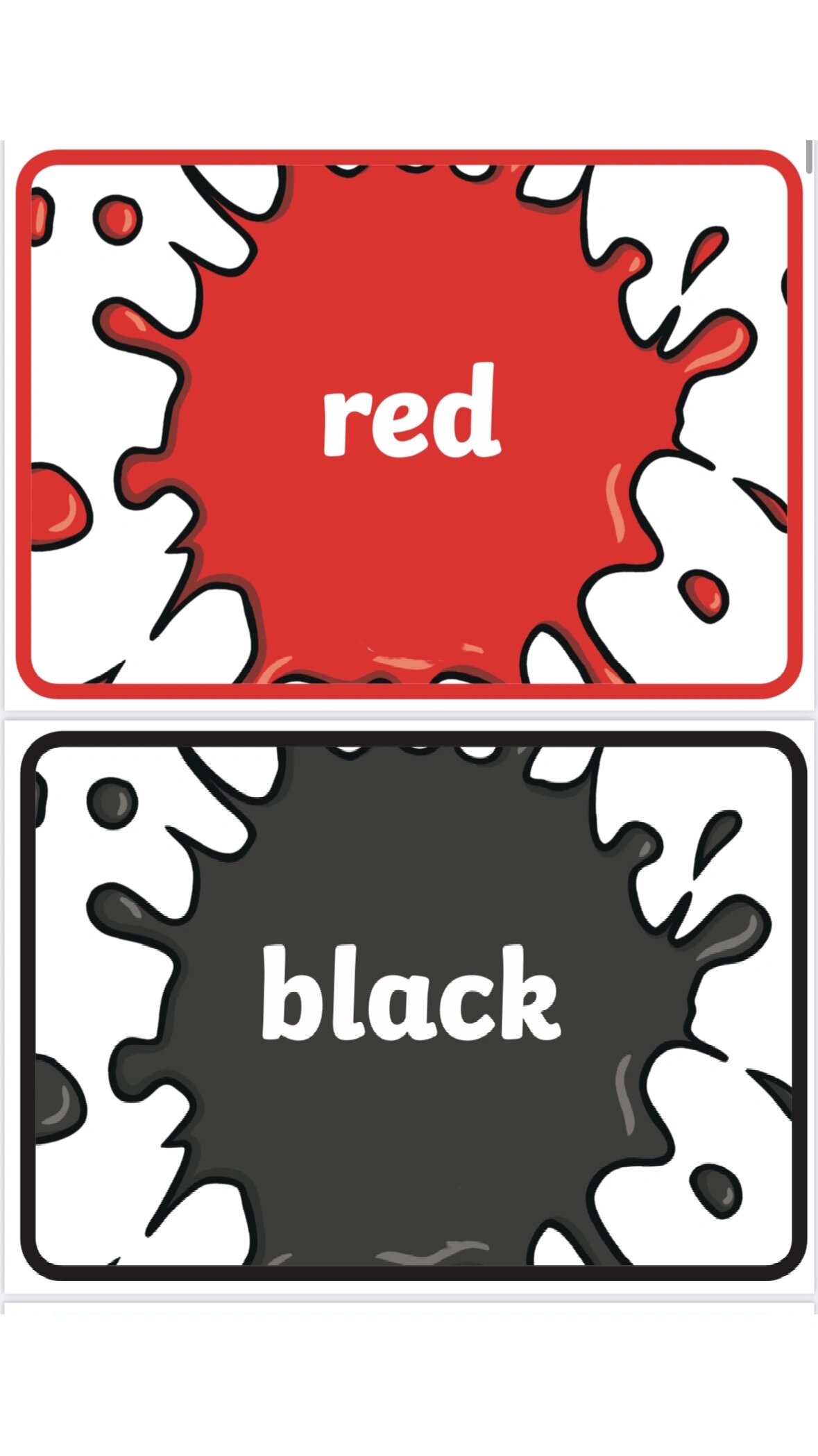 颜色认知闪卡 英语卡片 幼儿园教学资源