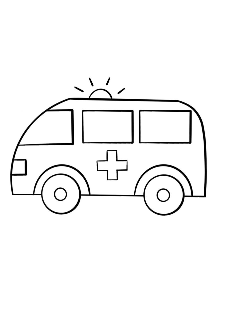 简笔画教程分享 救护车