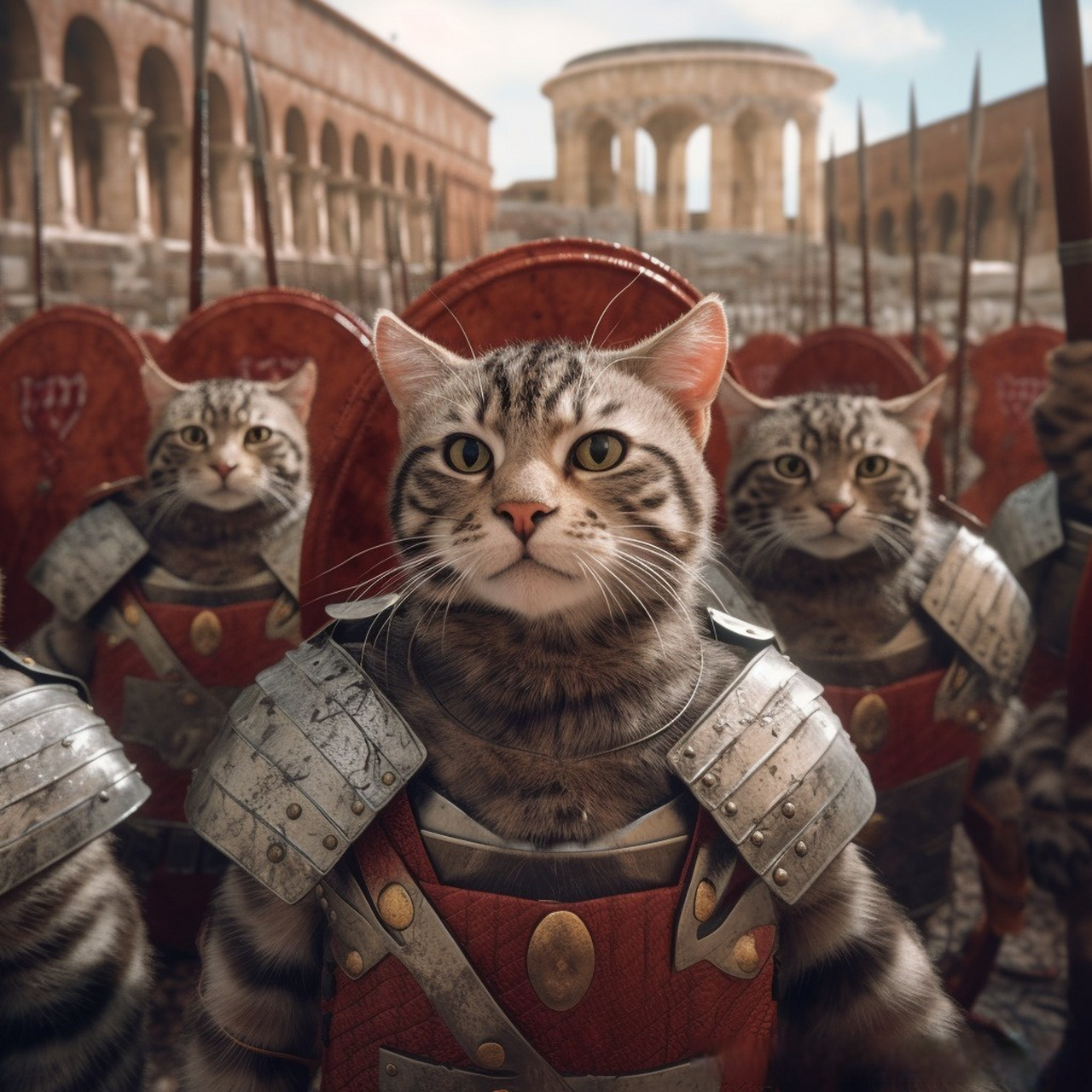 mj ai:罗马猫战士  作者anzu art a.i artwork