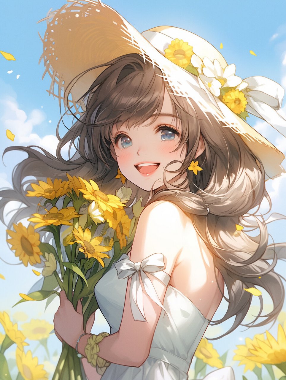 捧花女生头像 | 阳光女孩 | 治愈系头像