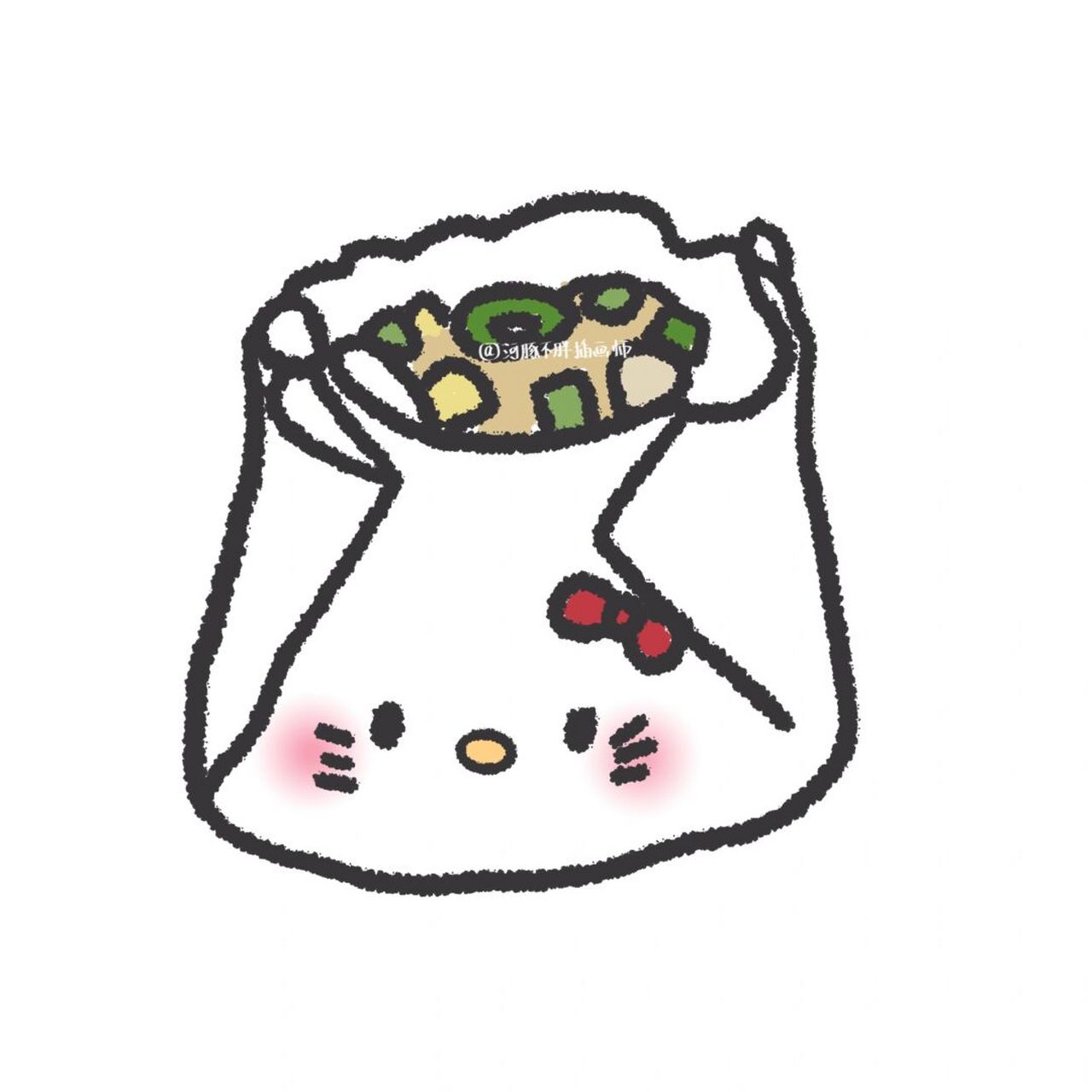 kitty点心头像 粉丝许愿的kitty饺子,包子,烧卖这期都画了,希望会喜欢