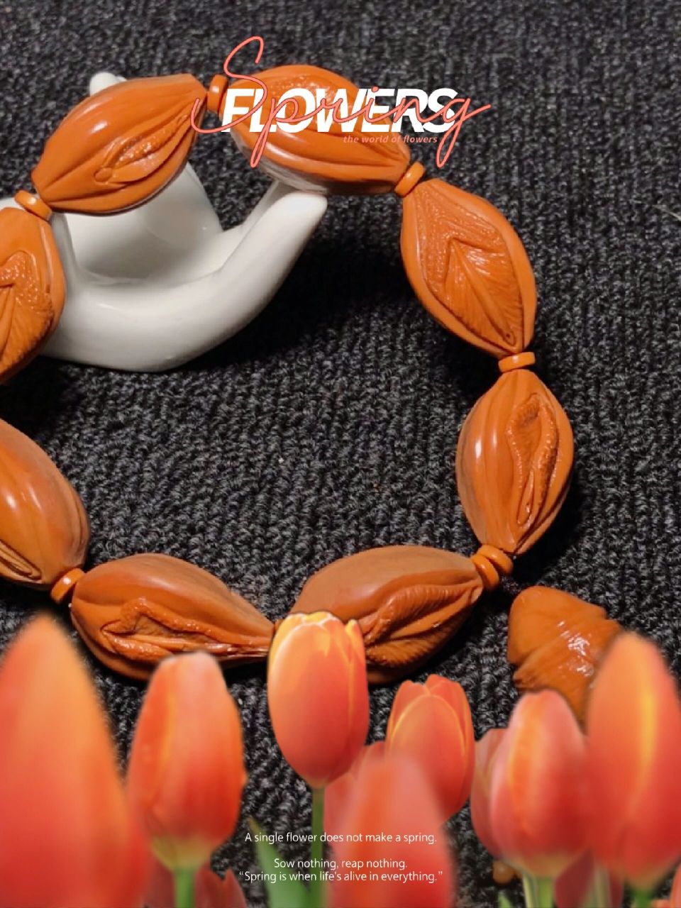 纯手工 生命之源 橄榄核雕手串 纯手工【生命之源-新款】 尺寸:1.9x3.