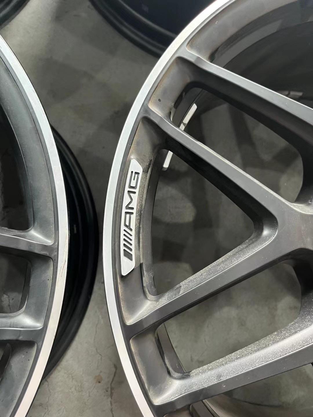 22寸奔驰amg g63 哑黑车边 原装拆车锻造轮毂轮胎 倍耐力295/40r22