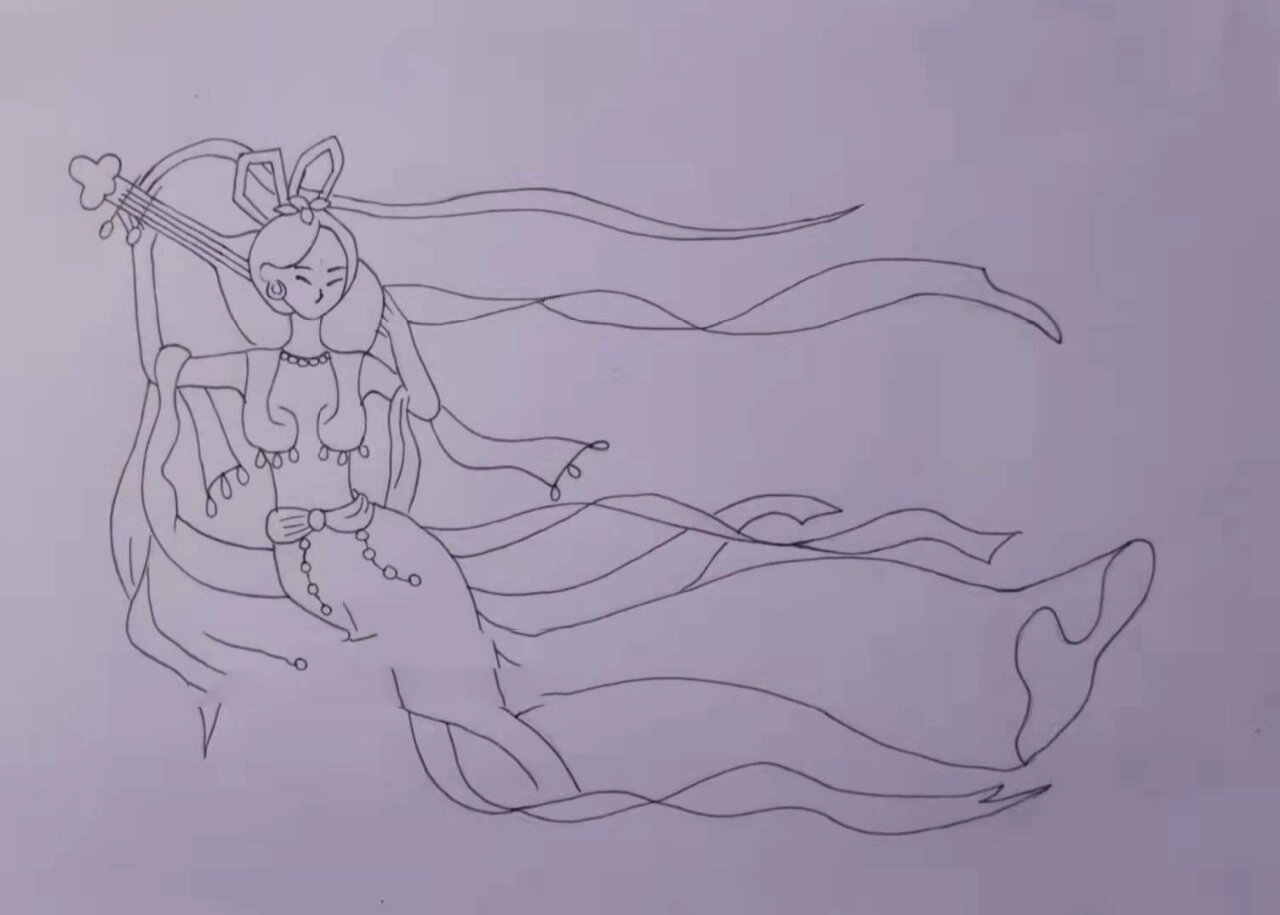 敦煌飞天 儿童简笔画 临摹@八面观聊的动态