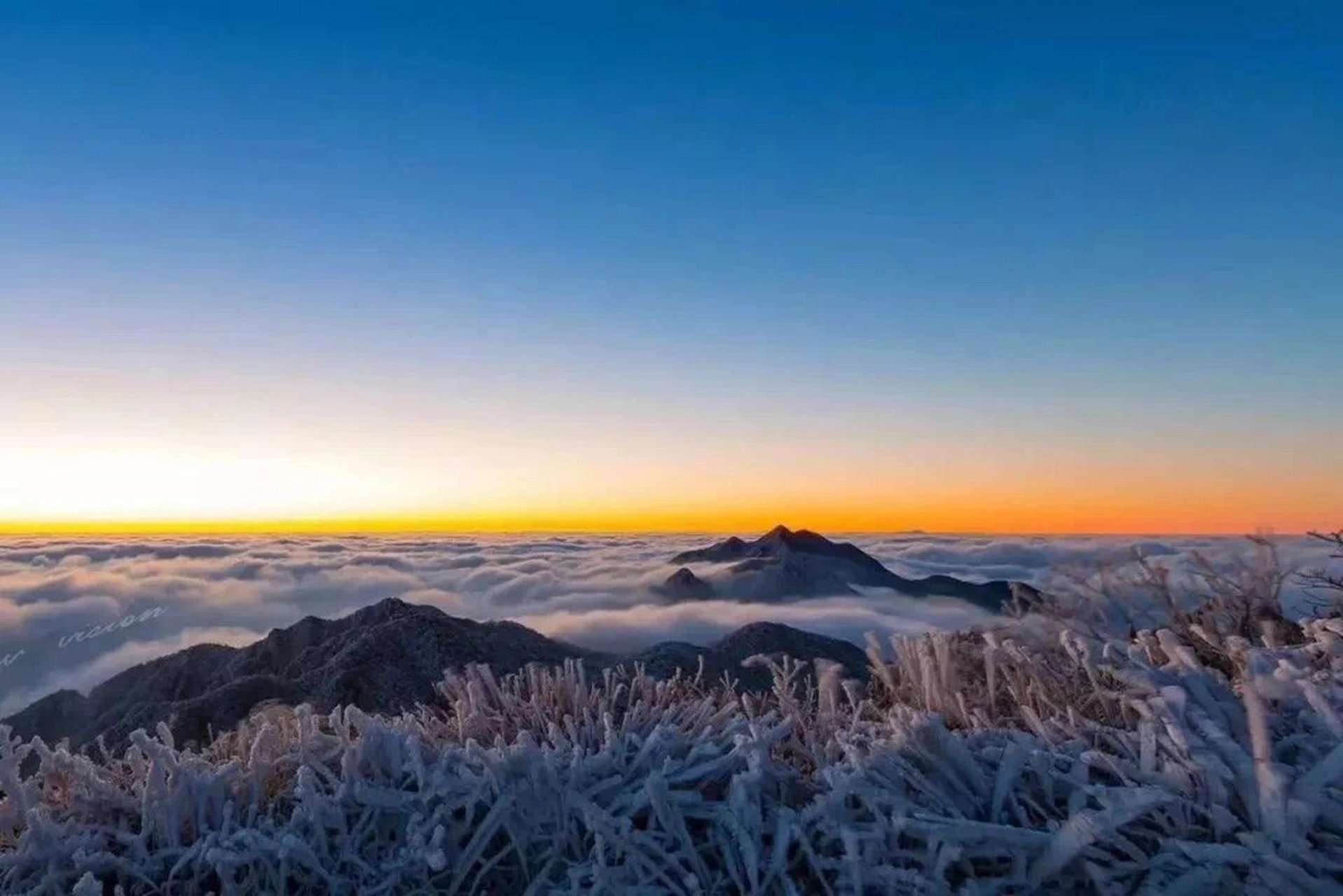 广东2022年的第一场雪一清远连山冰雪金子山 位于广东连山壮族瑶族