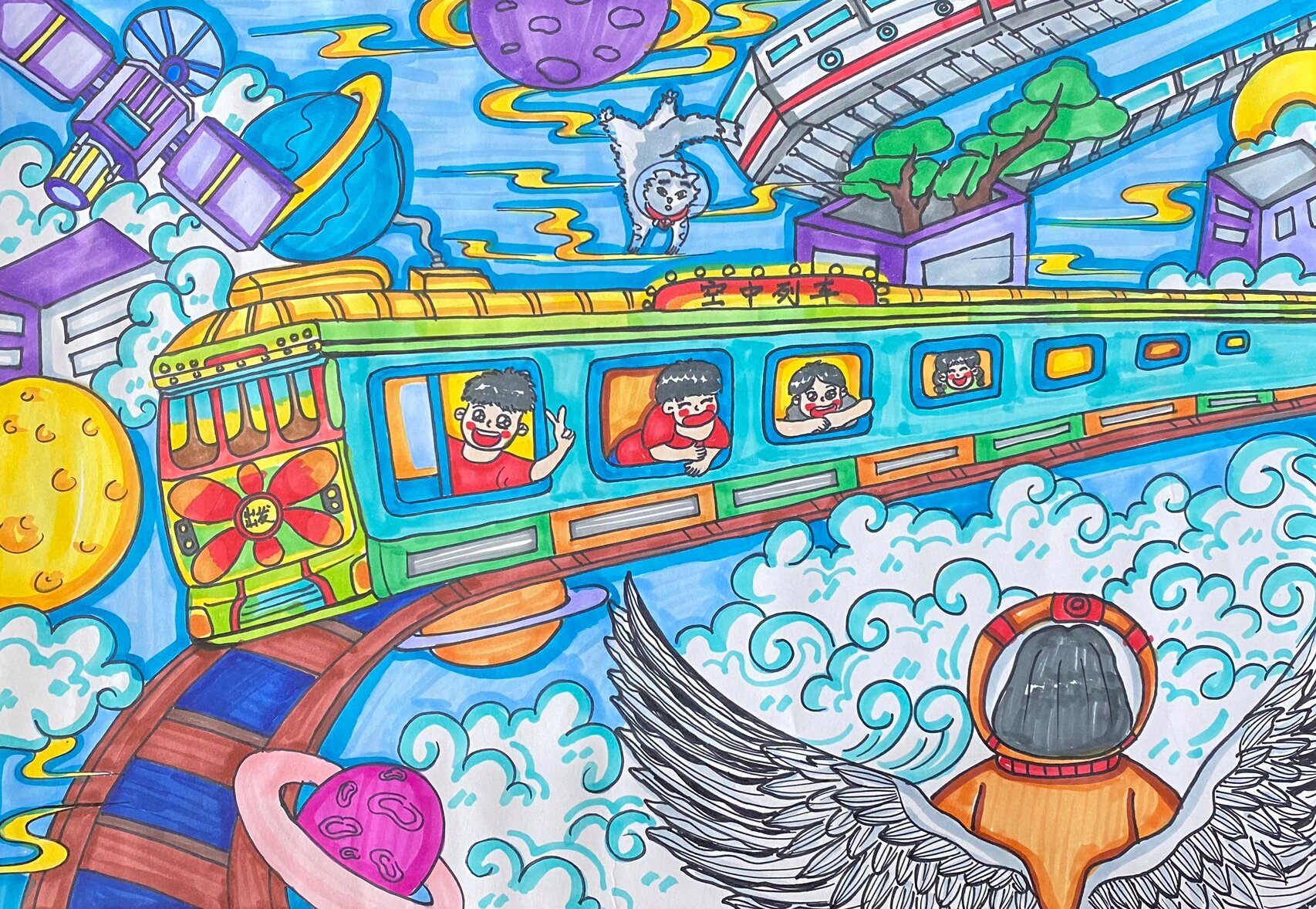 科幻画空中列车08