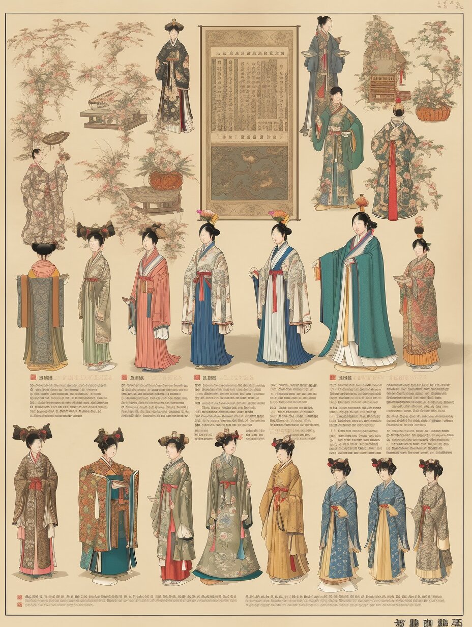 midjourney | 宋朝女子服饰拆解