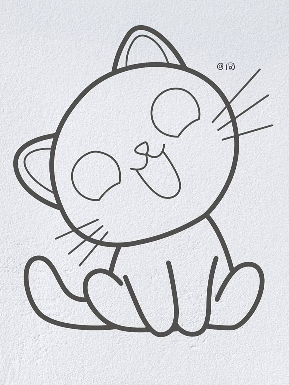动物简笔画之可爱的小猫咪(内附过程图)