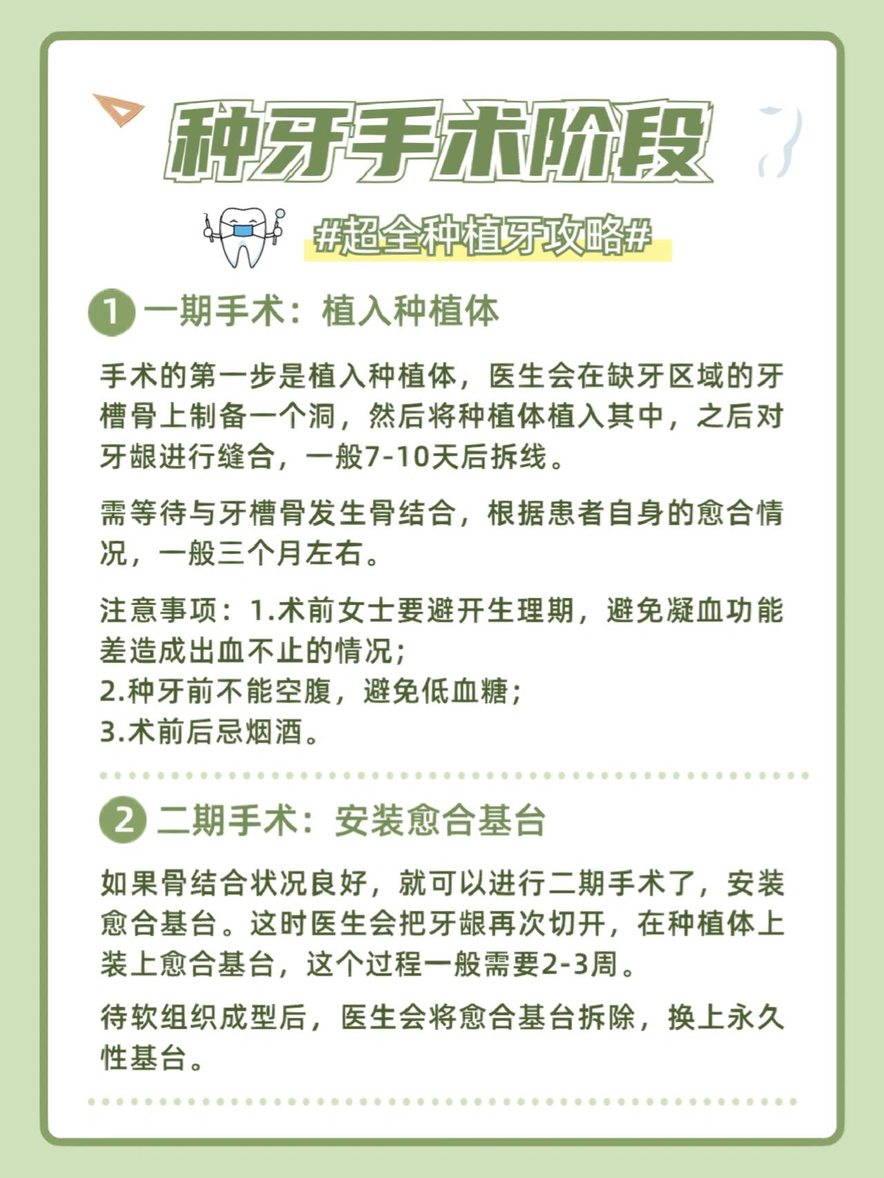 种牙必看7515超详细种植牙流程及攻略07 99种牙前面诊 73术