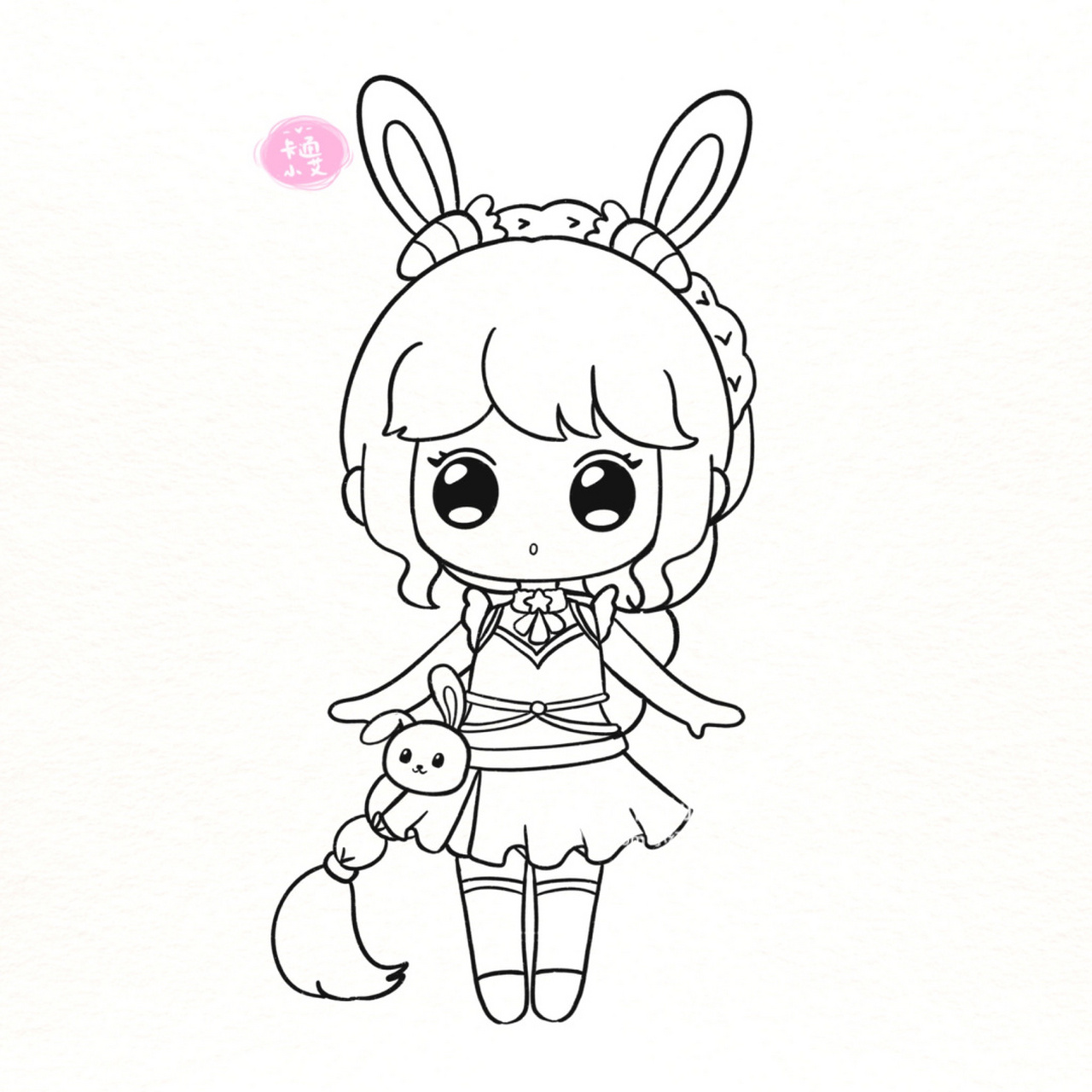 斗罗大陆小舞 简笔画线稿 画画图 萌萌小舞 铅笔草图 勾线,上色图