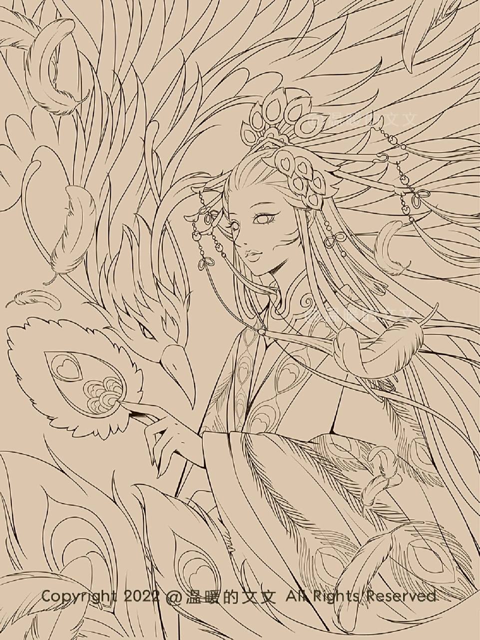 山海经拟人—凤凰 09 附步骤 山海经异兽拟人  山海灵韵系列——凤凰