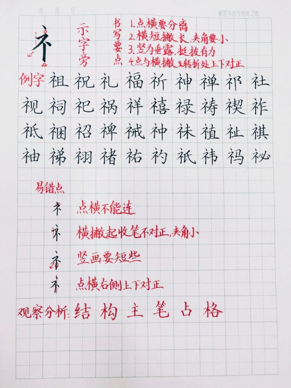 偏旁部首「示字旁」