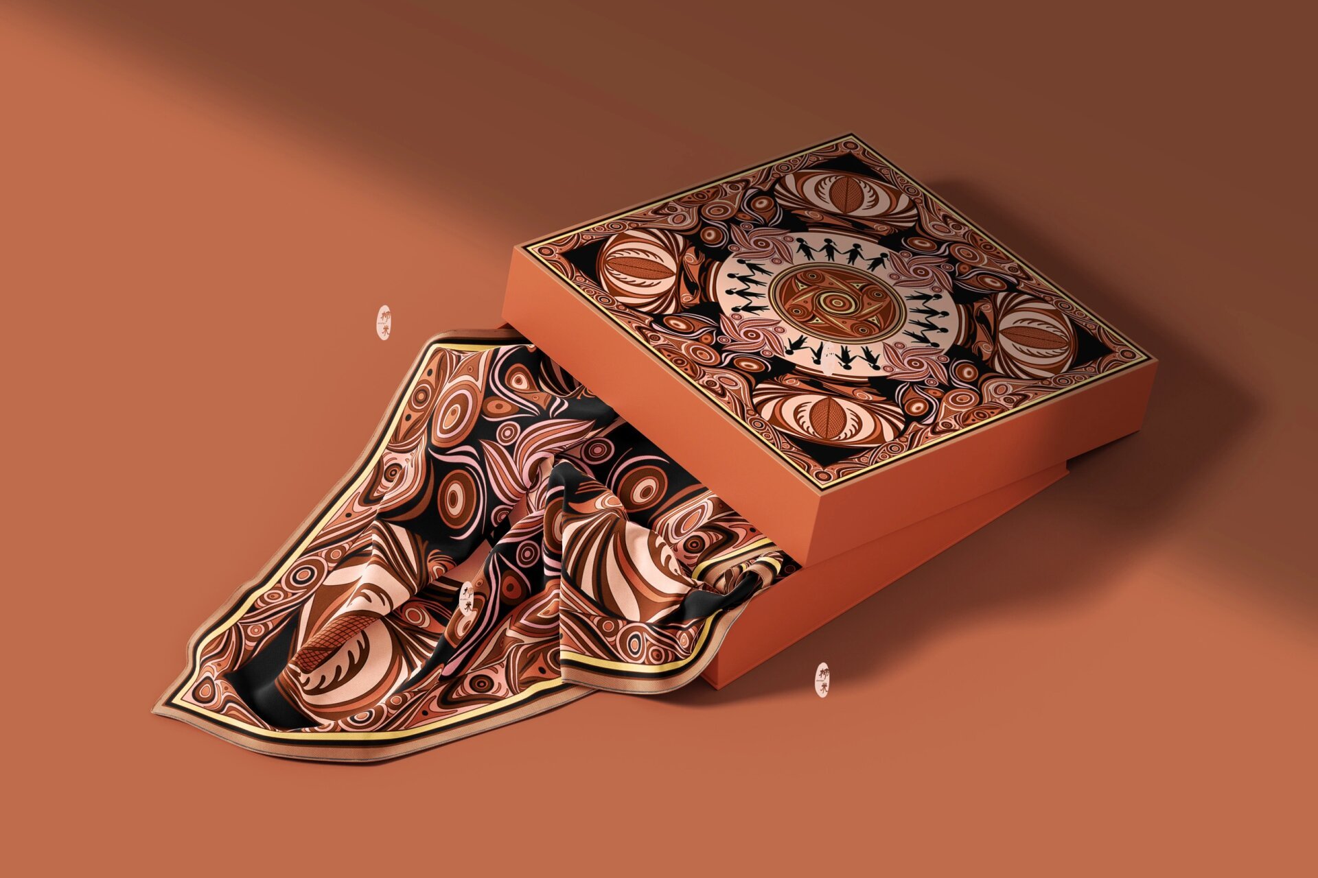 马家窑彩陶纹样丝巾设计 马家窑文化文创类设计主要提取马家窑陶器的