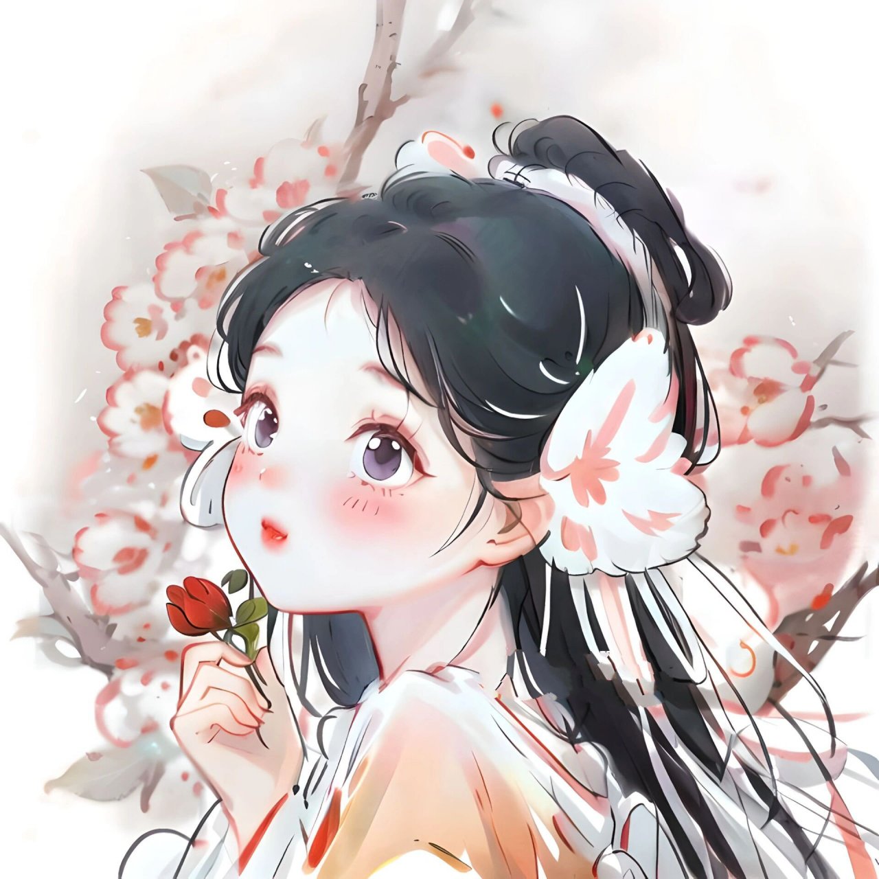 古风可爱少女动漫头像 不知道是像大乔还是像小乔 你说呢