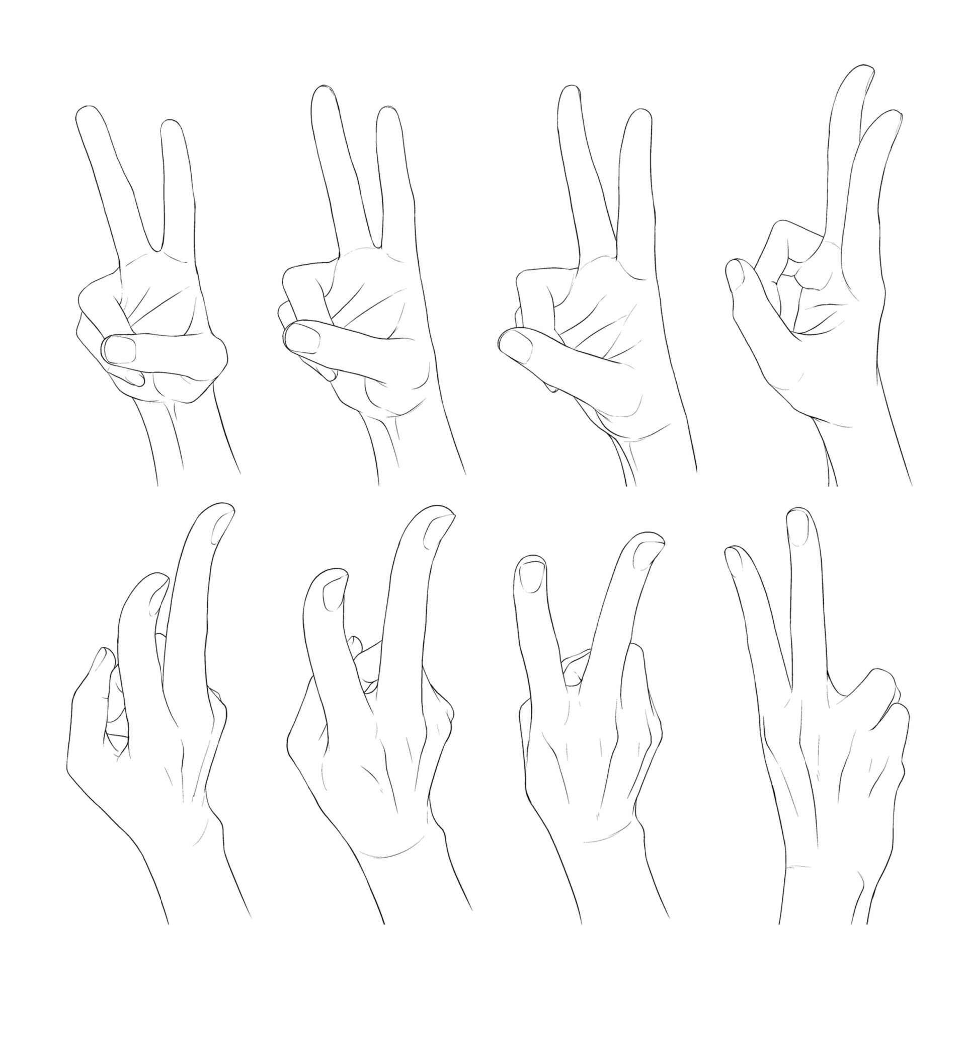 哦耶的手势多种角度