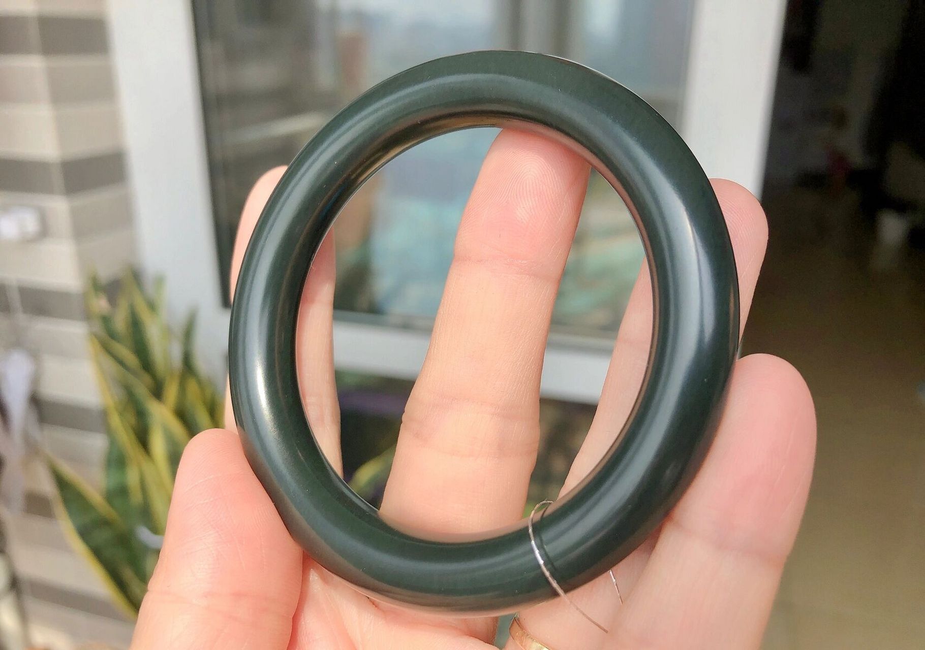 【和田玉】新疆塔青手镯902180 喜欢沉稳大气的可以入.