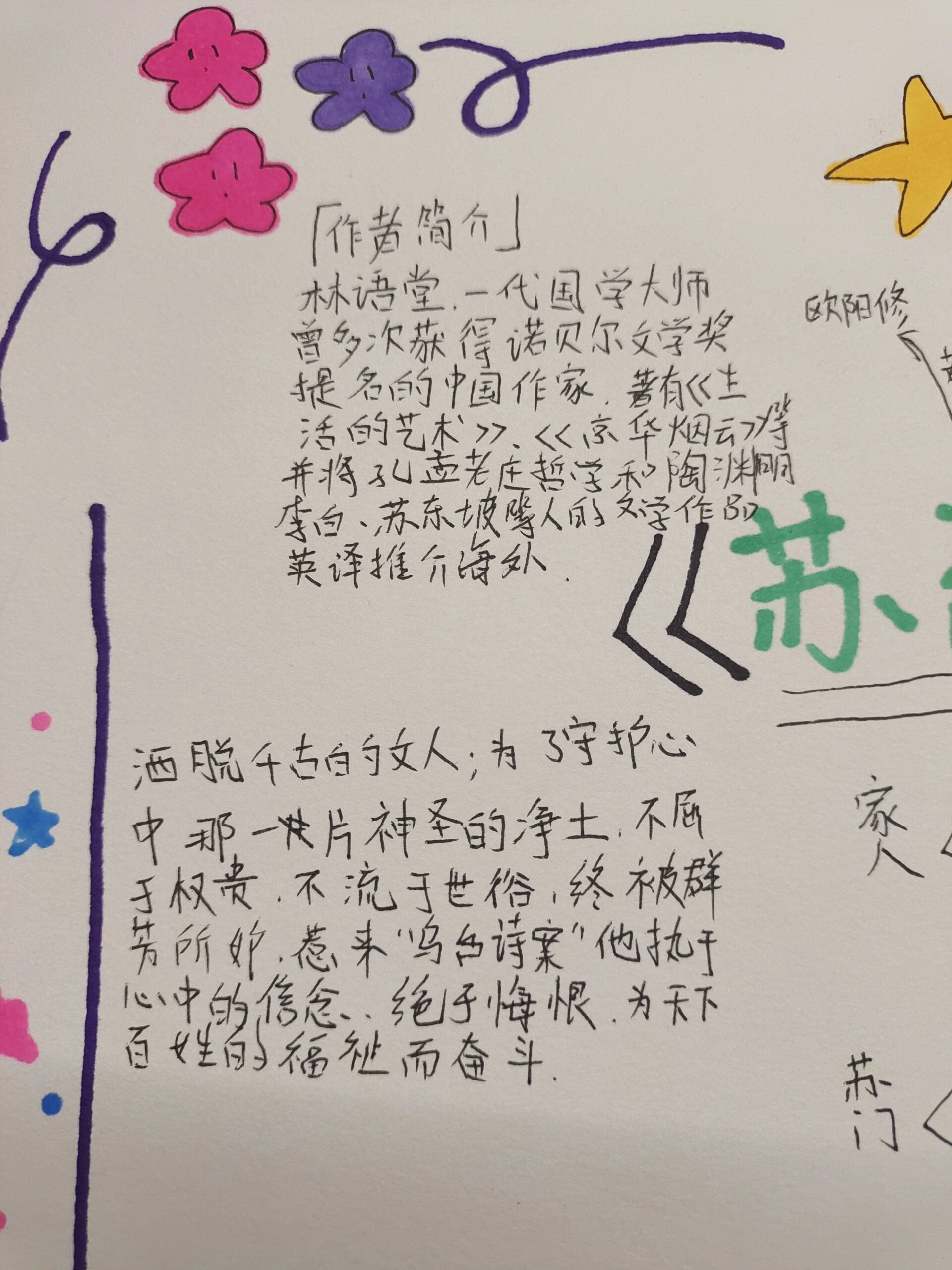《苏东坡传》思维导图