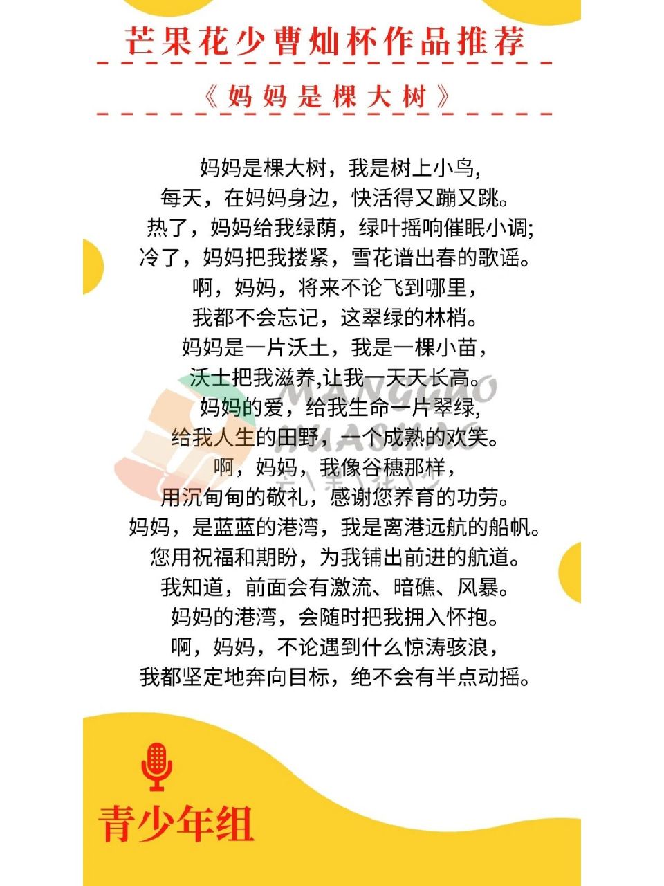 曹灿杯作品推荐《妈妈是棵大树》