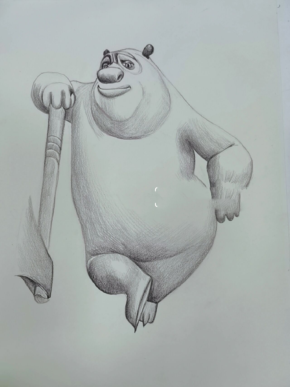 熊二画完得来一张熊大啊 素描关系今天画完了!明天上色