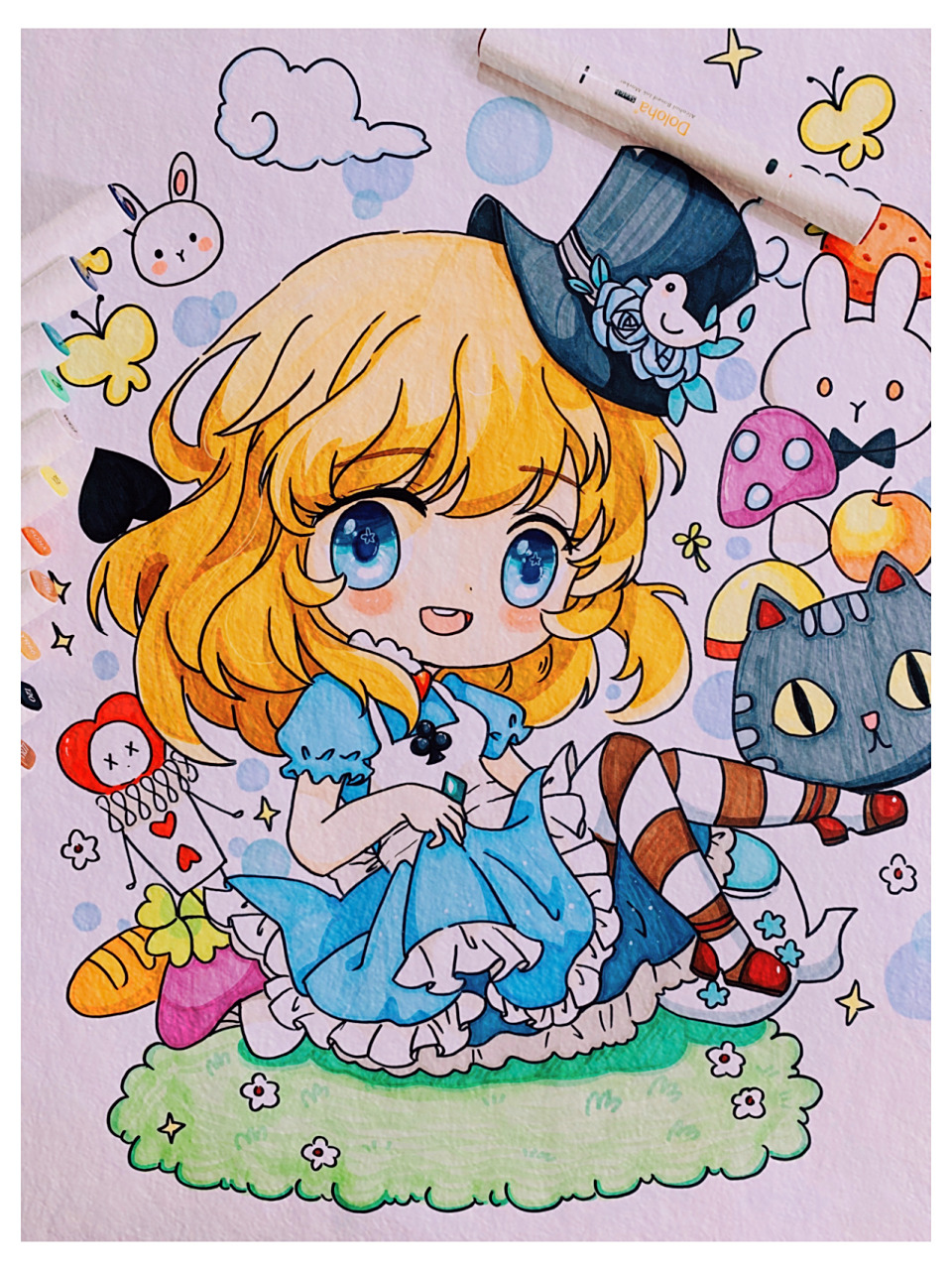 99笔:多乐绘马克笔 60色动漫 99这个头发真的画