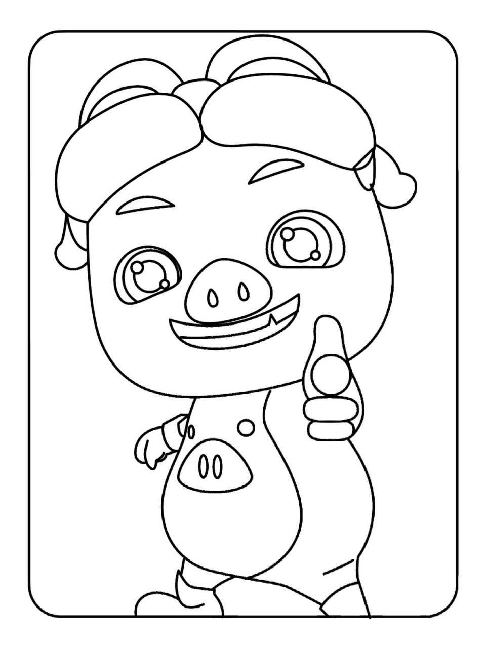 99猪猪侠|简笔画涂色素材120张可打印 火遍全网的动画,猪猪侠简笔画