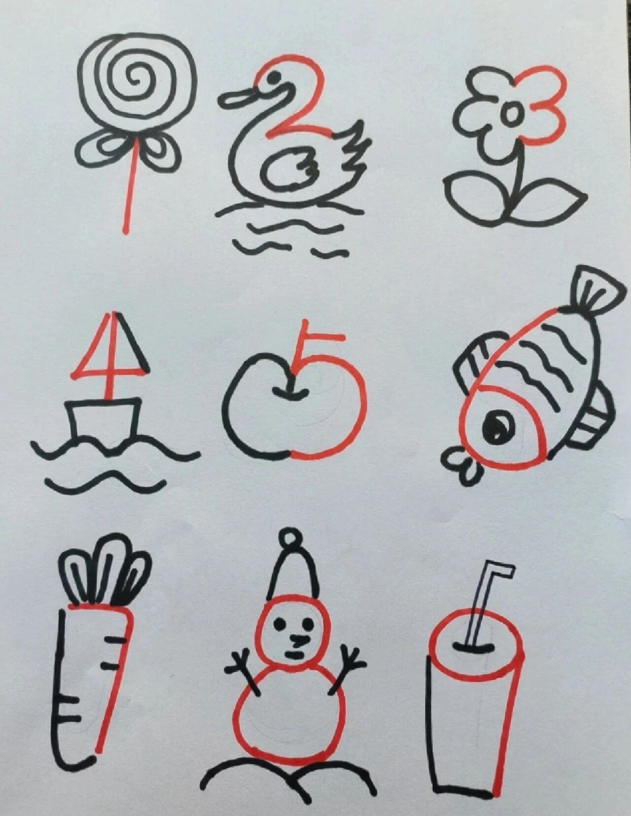 数字一到十绘画