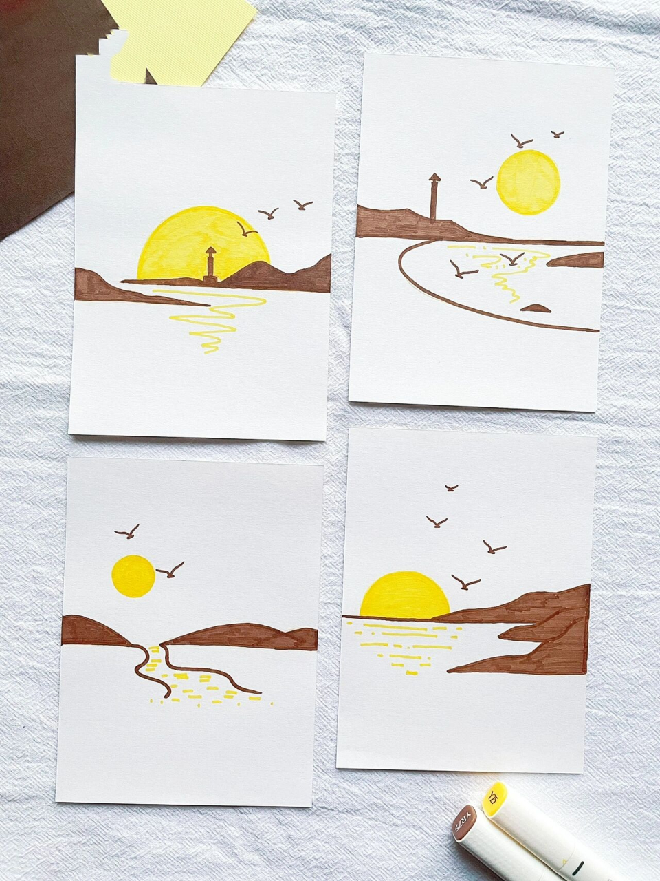 「秋」简笔画 露沾草,风落木,岁方秋~ 栗子味的秋天~ 笔:多乐绘马克笔