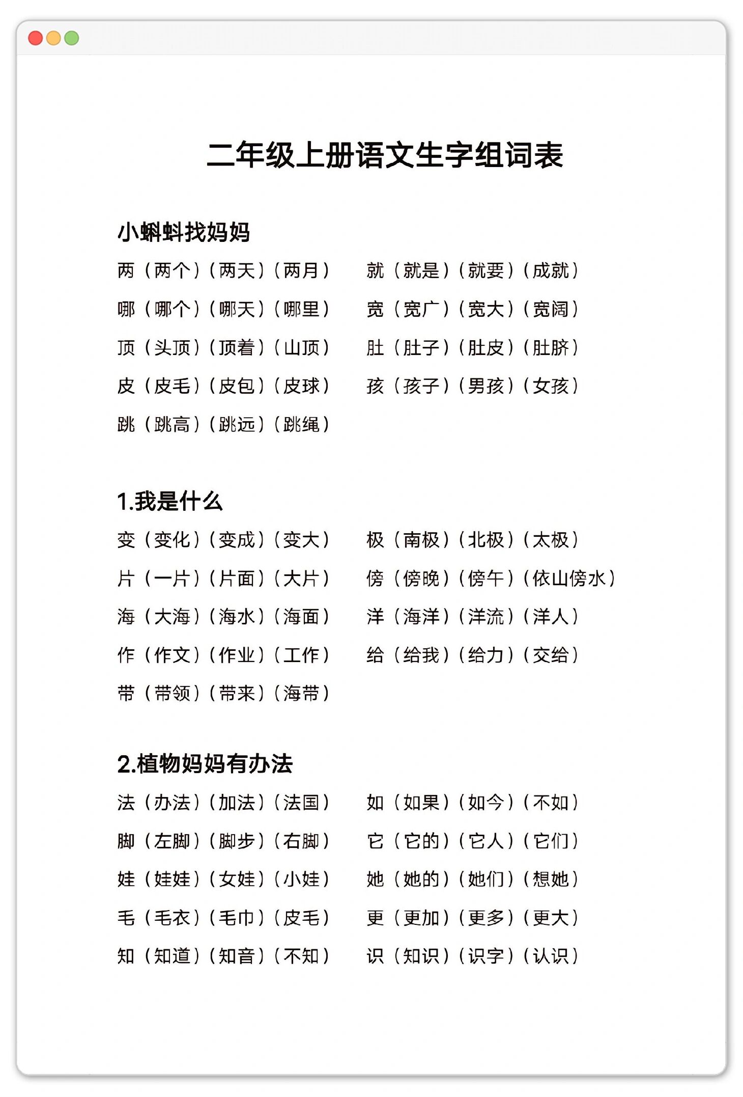 沾组词上册图片