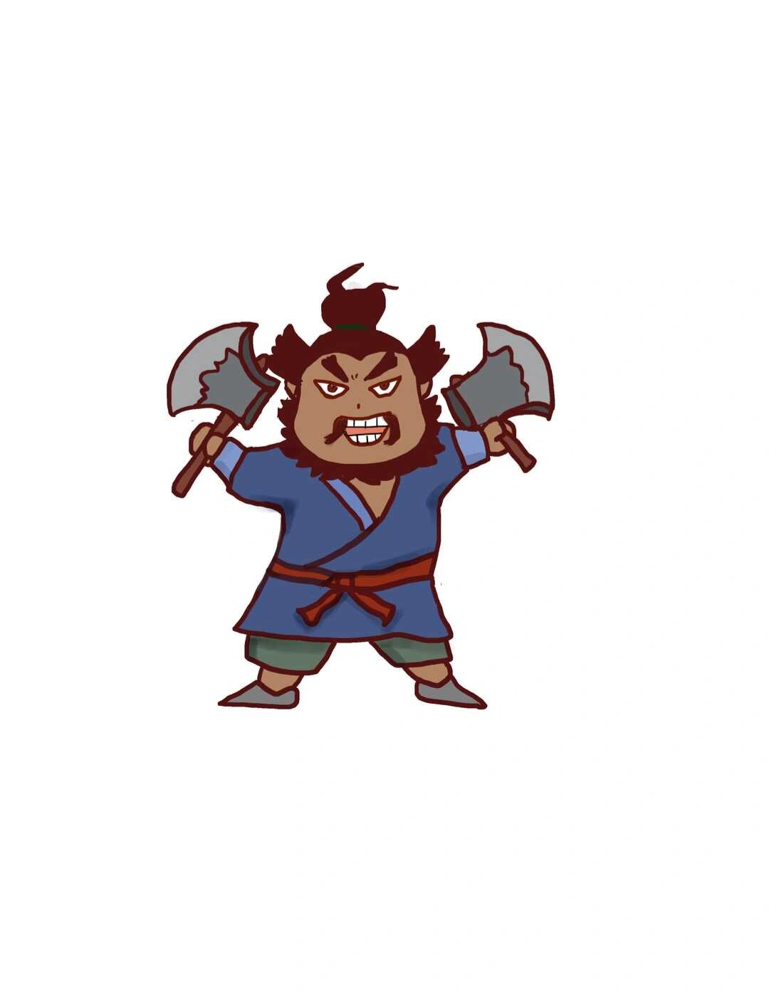 原创李逵卡通表情包,人物