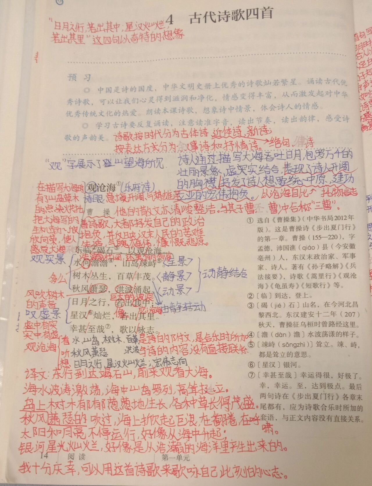 《观沧海》笔记图片图片