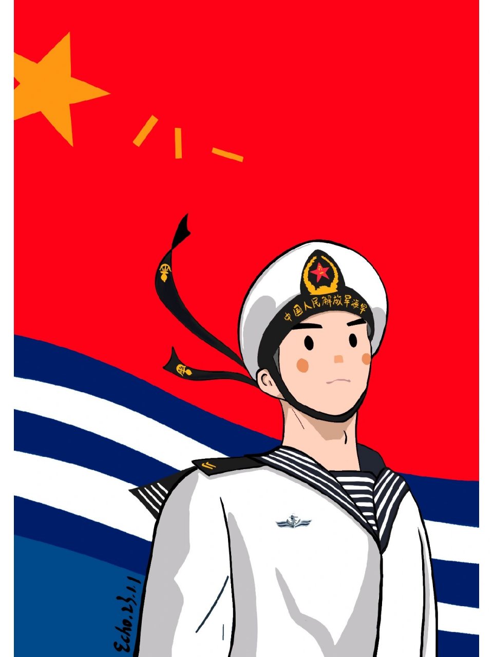 致敬中国人民解放军军人 新年第一组插画,献给保家卫国的军人!