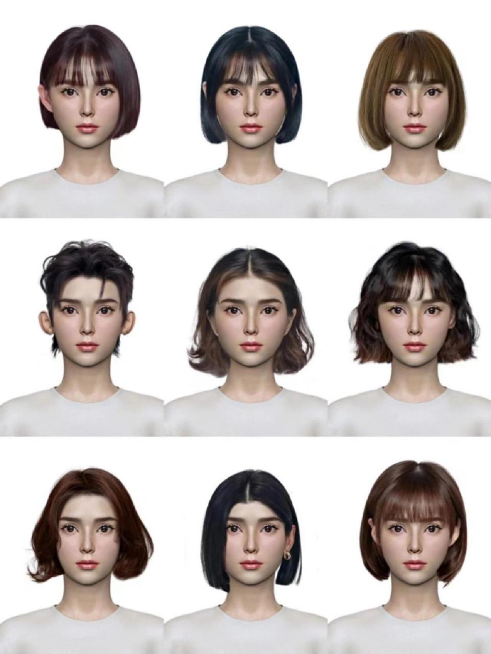 测脸型配发型模拟图片