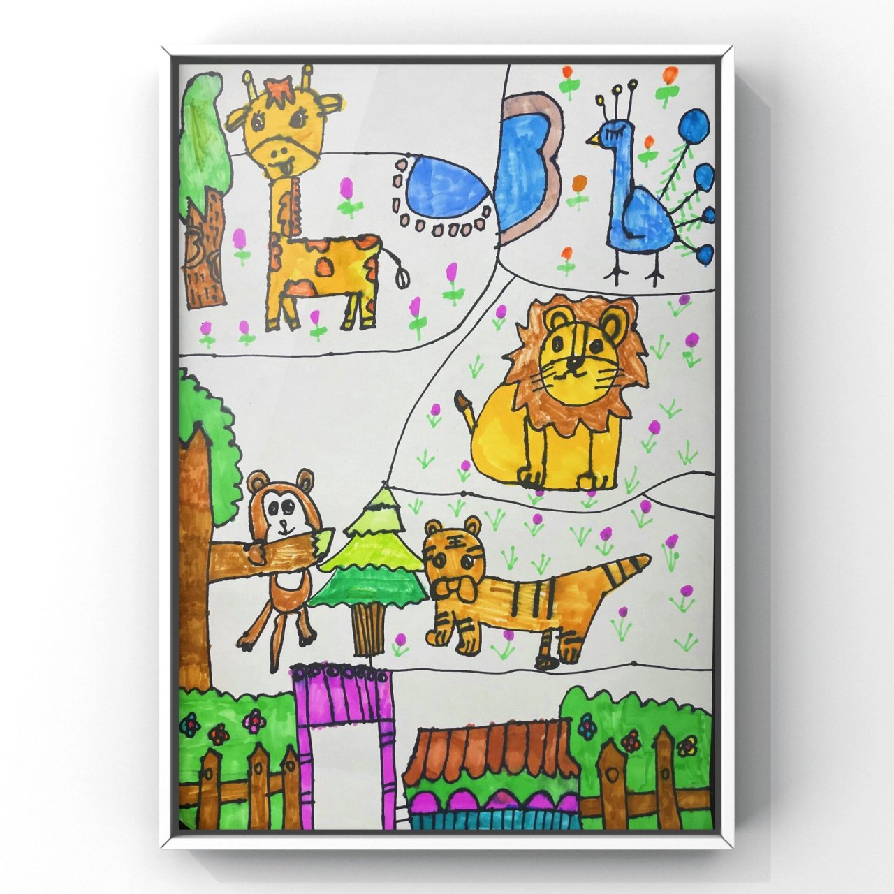 绘画考级《动物园》 动物园绘画,速写三级.