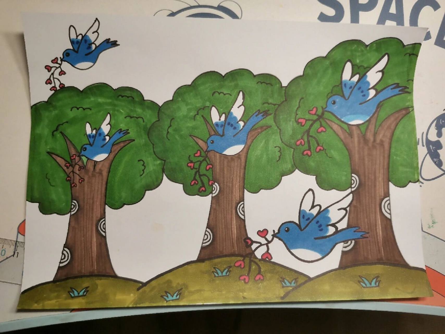 喜鹊和树的连环画