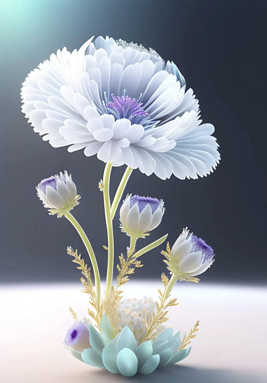 每一株菊花都有着自己的个性.