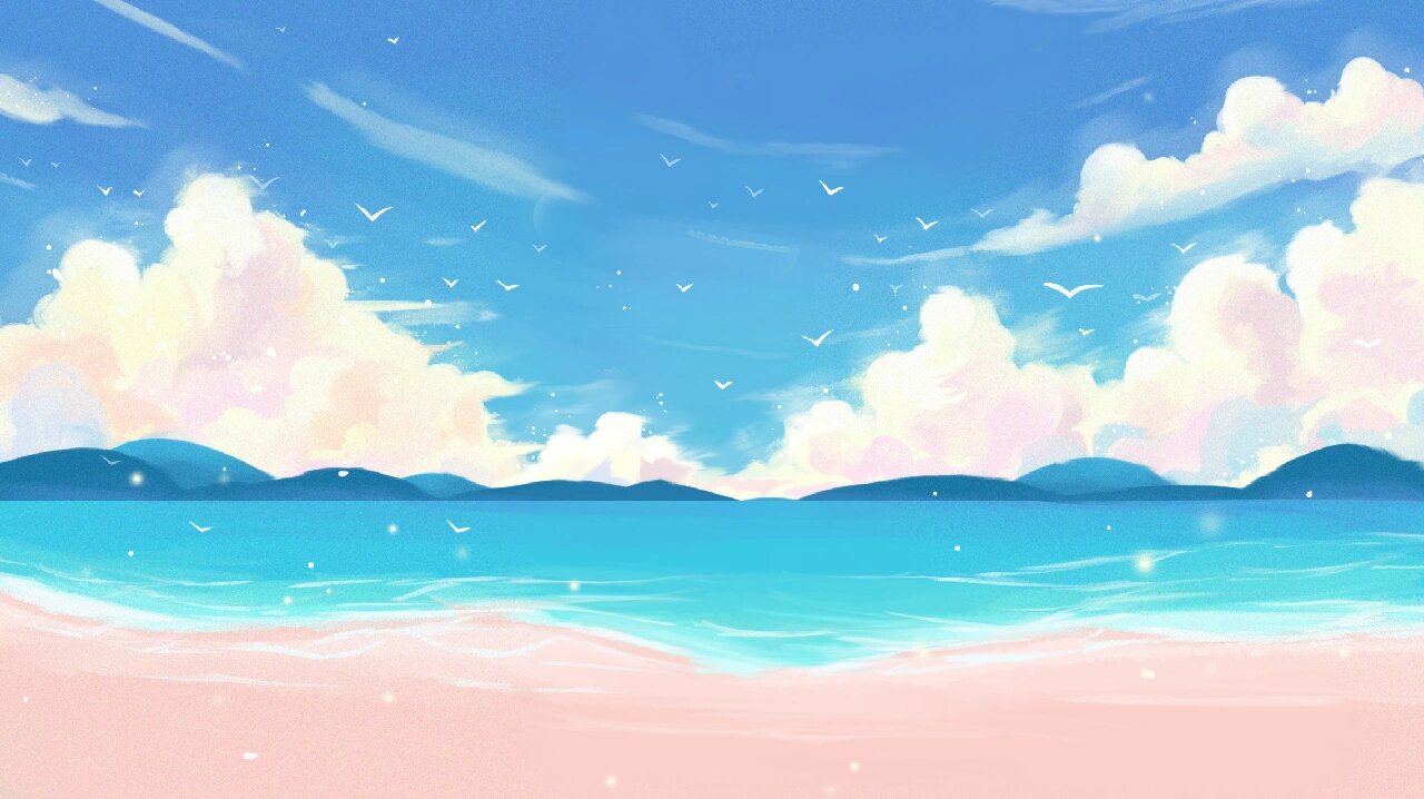 96插画分享Ⅰ阳光沙滩 夏天,适合去海边的季节 阳光,沙滩,大海 每一