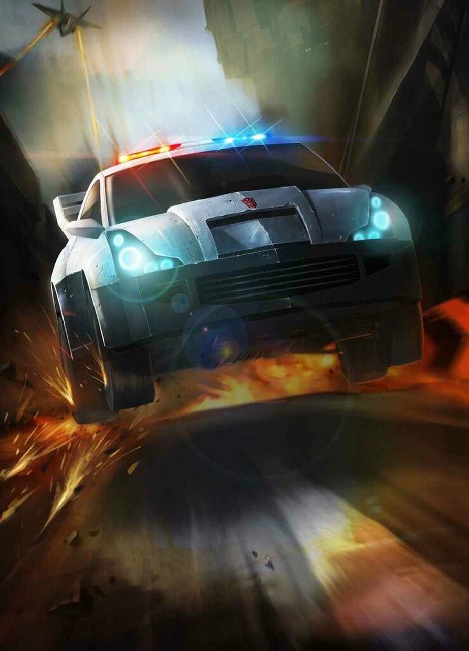 变形金刚高清原画手机壁纸(博派)警车1 每个孩子年少时都有一个警察梦