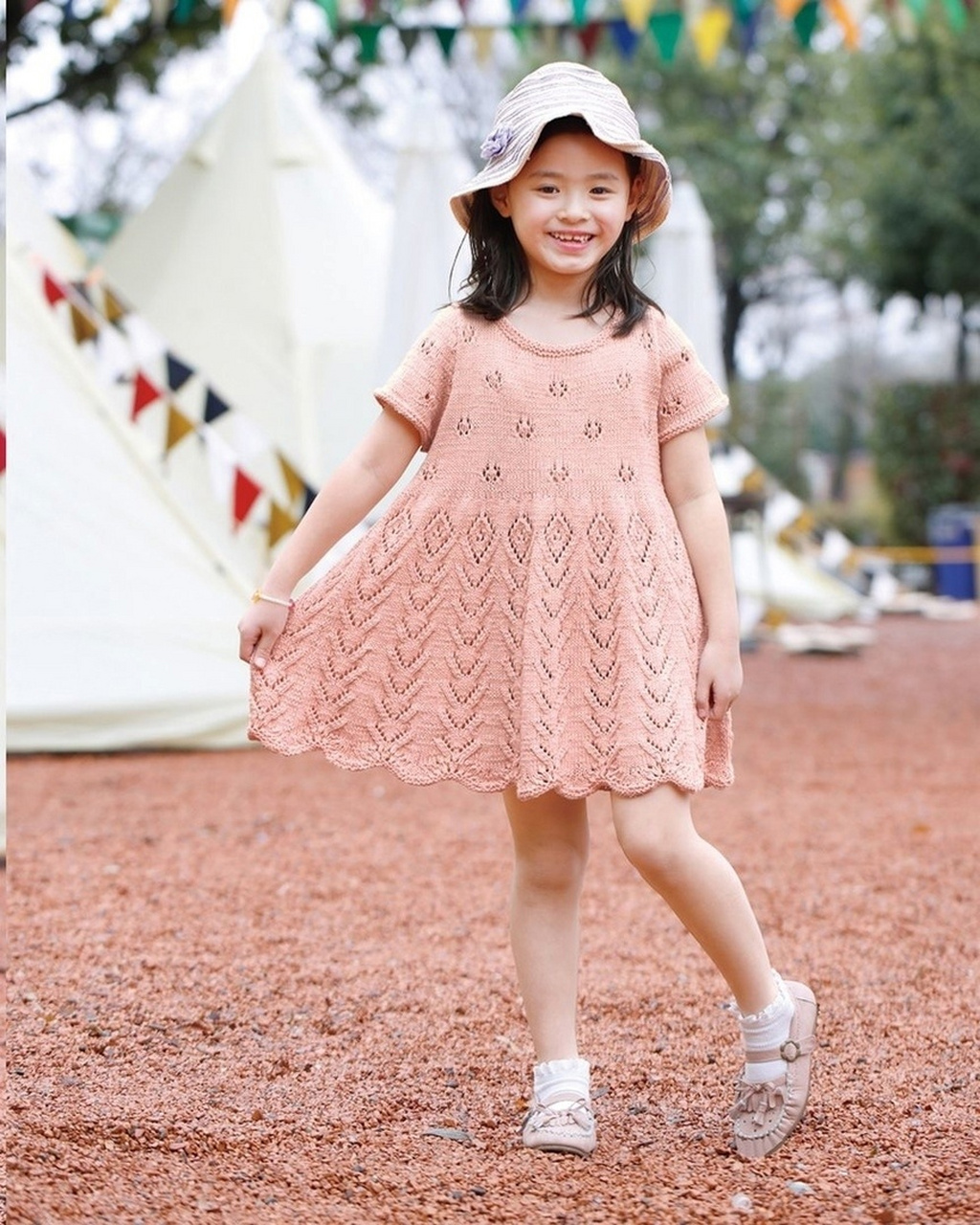 棒针女童花样毛衣裙子‖附图解