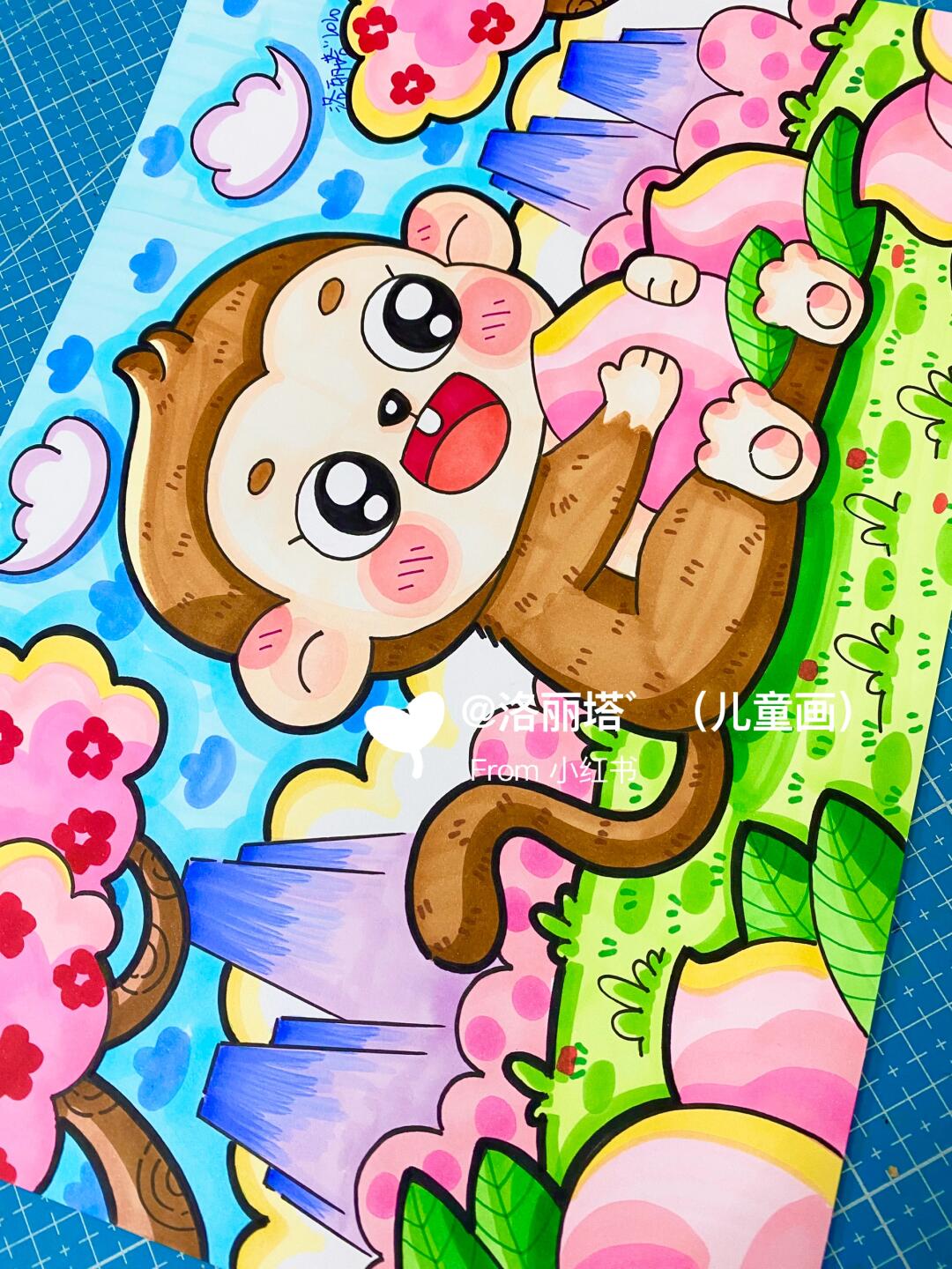 《童萌绘》 山东学前教育春考主题画提纲:小猴子 #简笔画# #马克笔