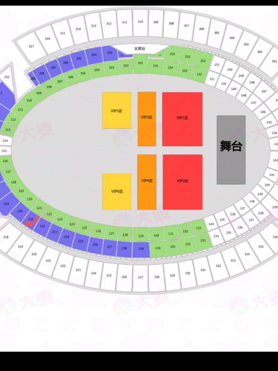 张杰4.2奥体演唱会座位表 221 有同区的吗