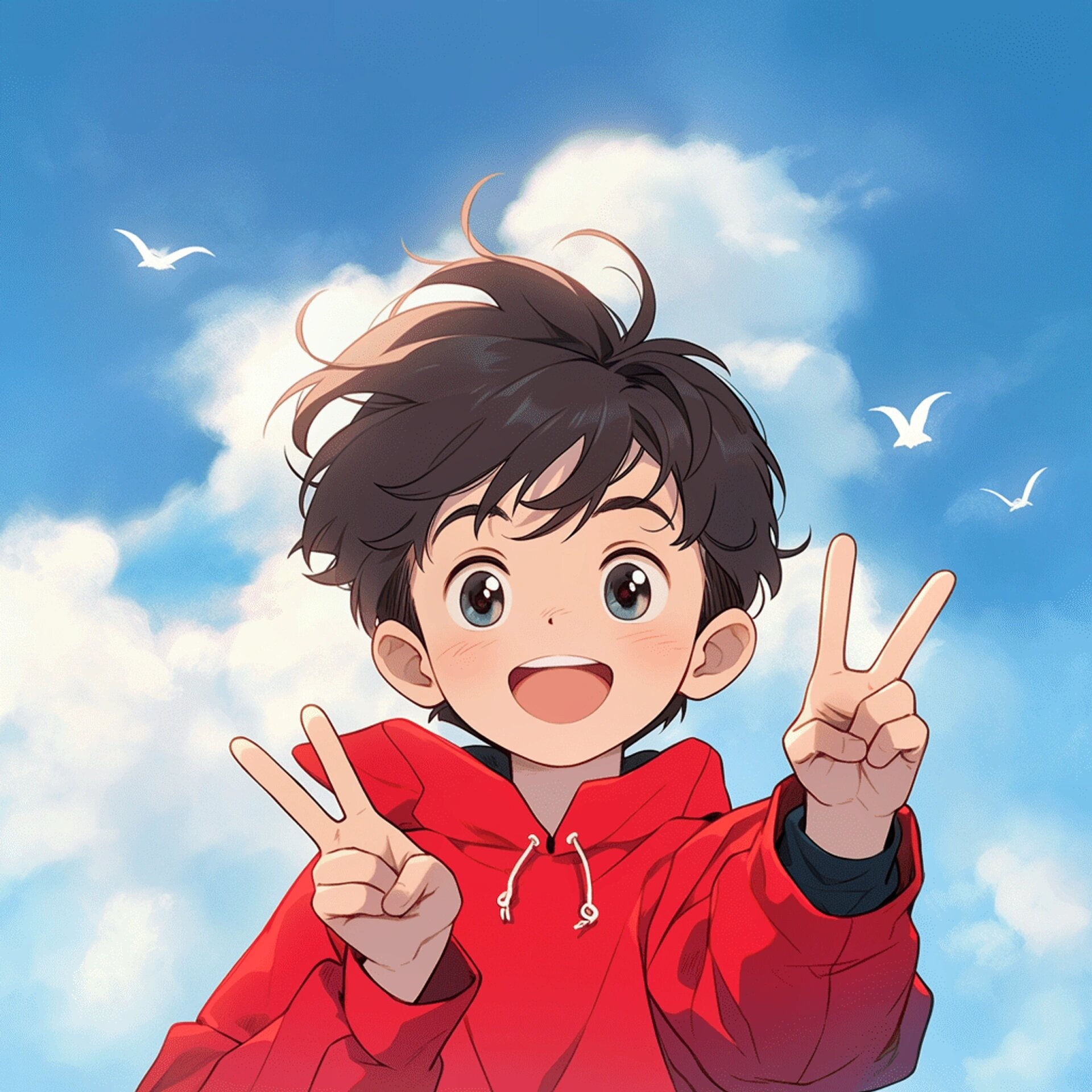 男生头像/来给生活比个耶