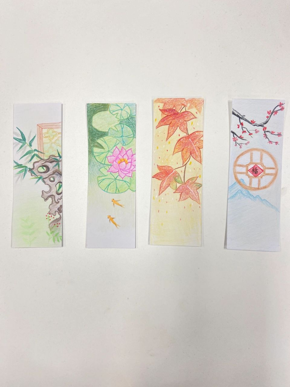 春夏秋冬题材书签