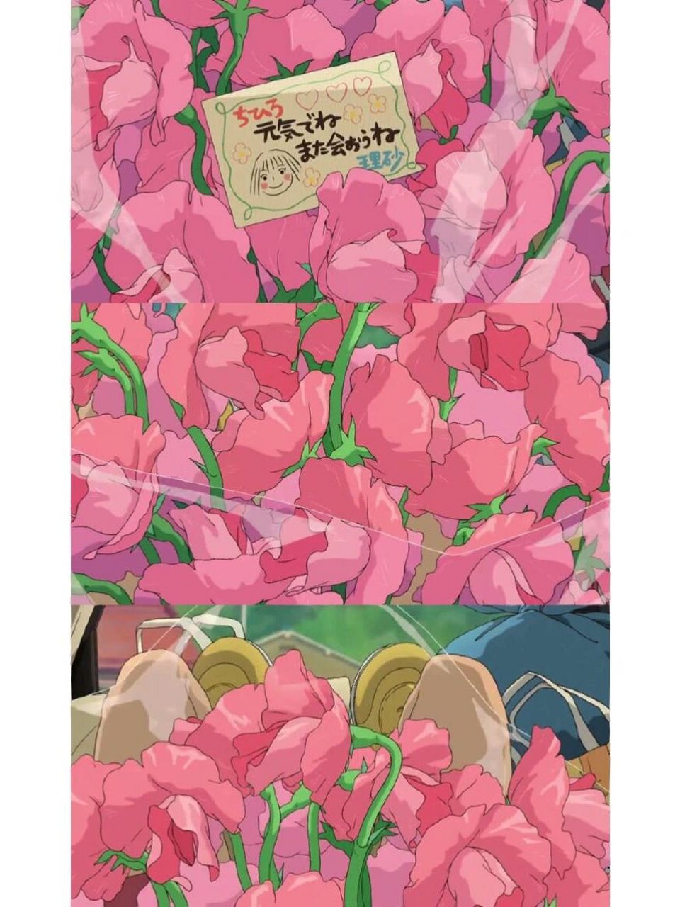 从漫画里走出来的花花～ 千与千寻同款香豌豆花束 太嫩啦  "下次见面