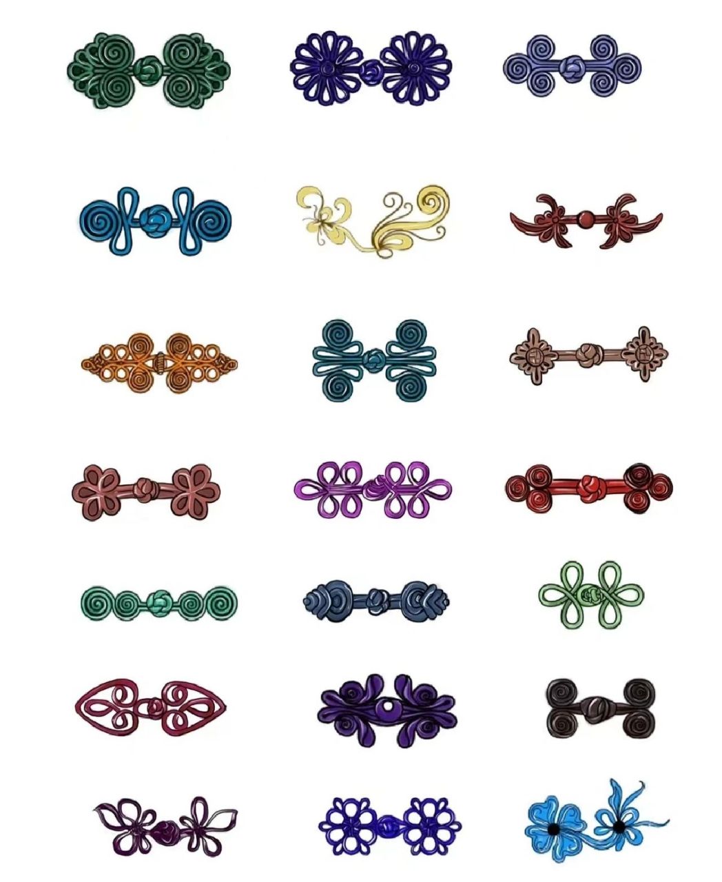 服装设计之旗袍盘扣样式合集!        服装设计之旗袍盘扣样式合集!