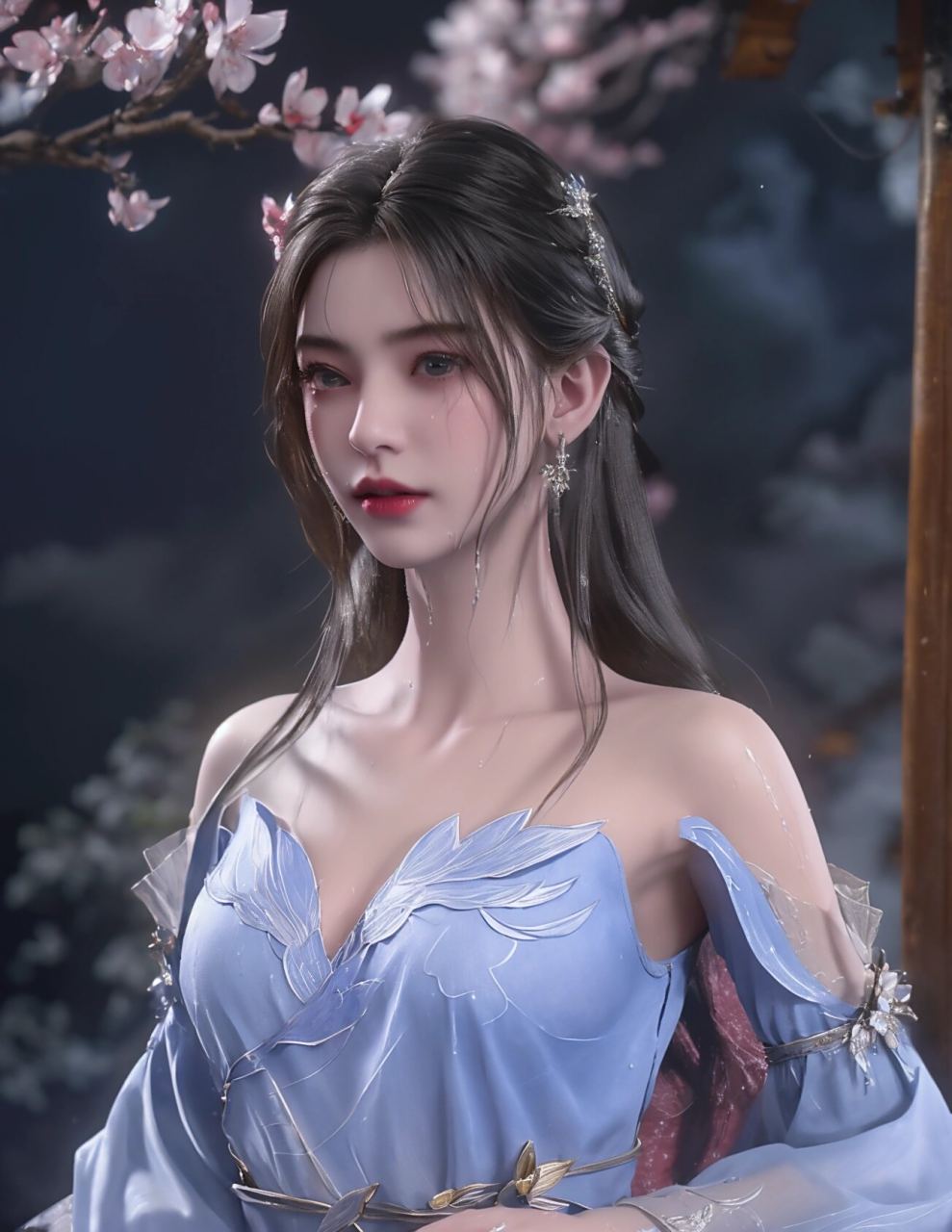 李慕婉雨天写真壁纸 仙逆李慕婉