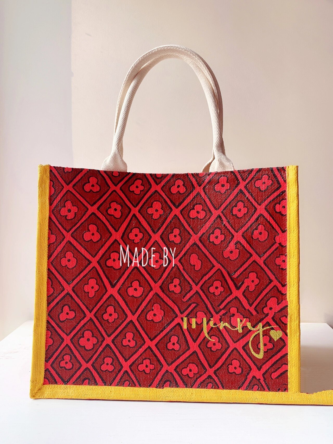 毕加索《梦》 | muji黄麻袋手绘改造 每当画家拥有一份新的爱情,他的