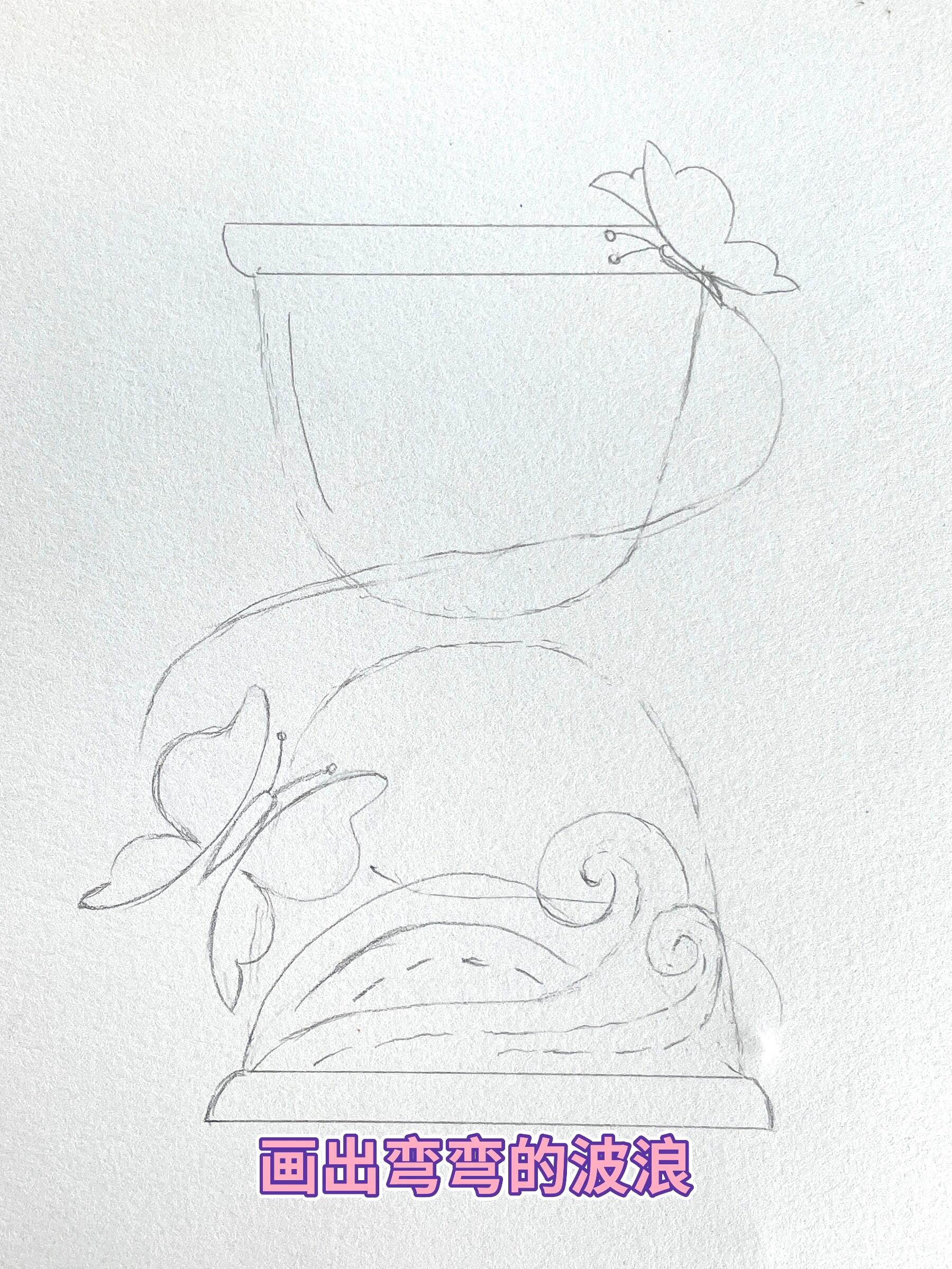 蝴蝶03沙漏简笔画教程//手帐素材教程